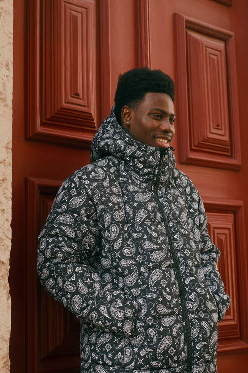 Paisley double-breasted coat