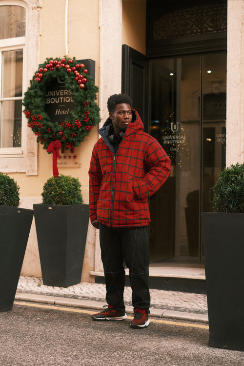 Reversible checkered jacket Red