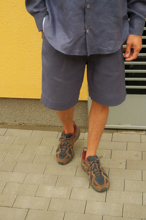Blueberry linen shorts