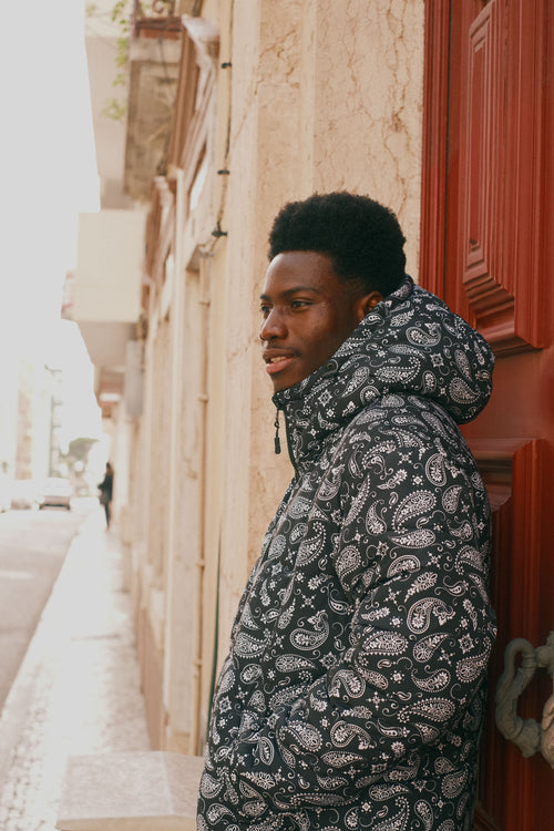Paisley double-breasted coat