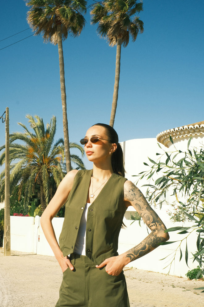 Khaki Denim Vest