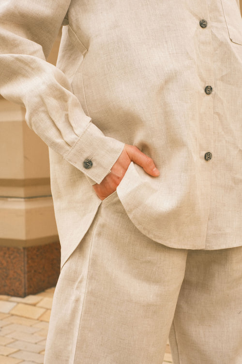 Natural linen trousers
