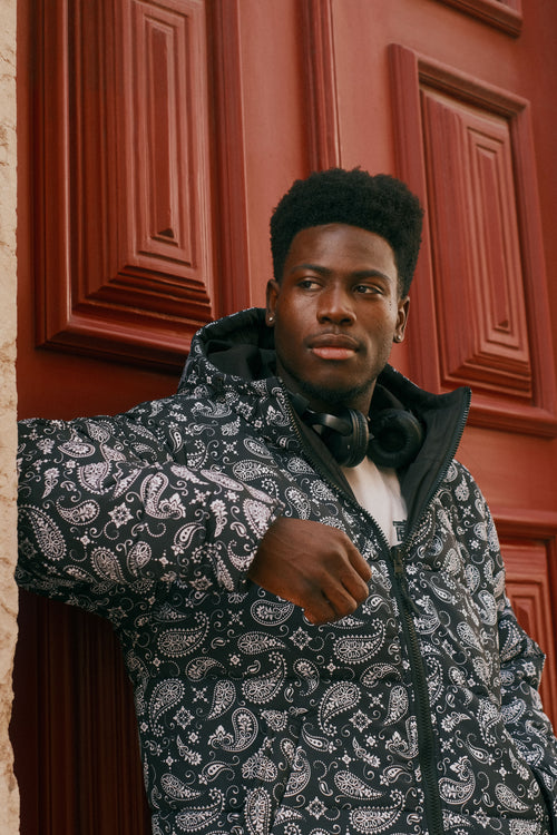 Paisley double-breasted coat