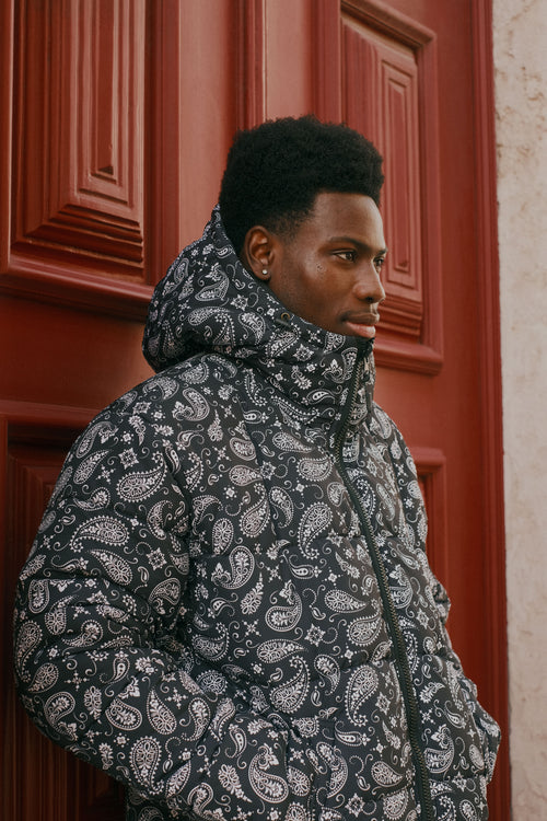 Paisley double-breasted coat