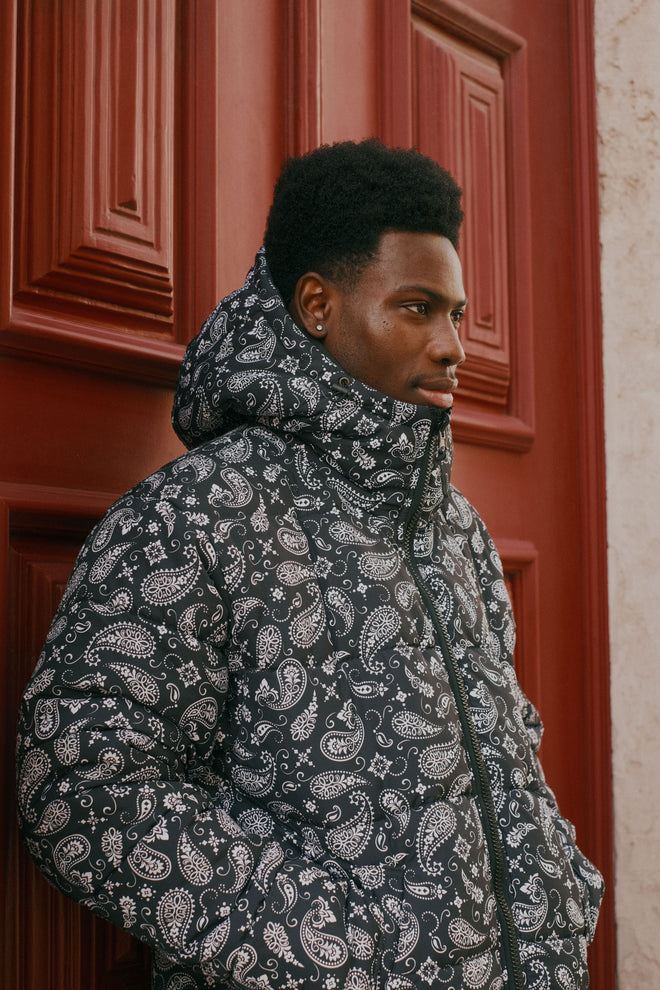 Paisley double-breasted coat