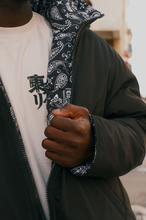 Paisley double-breasted coat