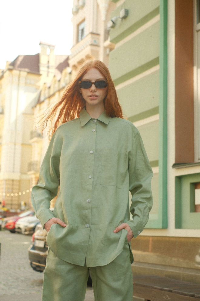 Linen shirt Pistachio