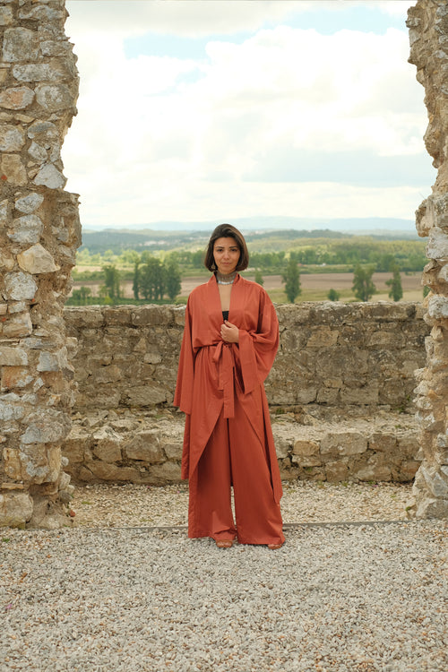 Штани з атласу Terracotta