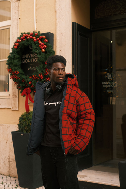 Reversible checkered jacket Red