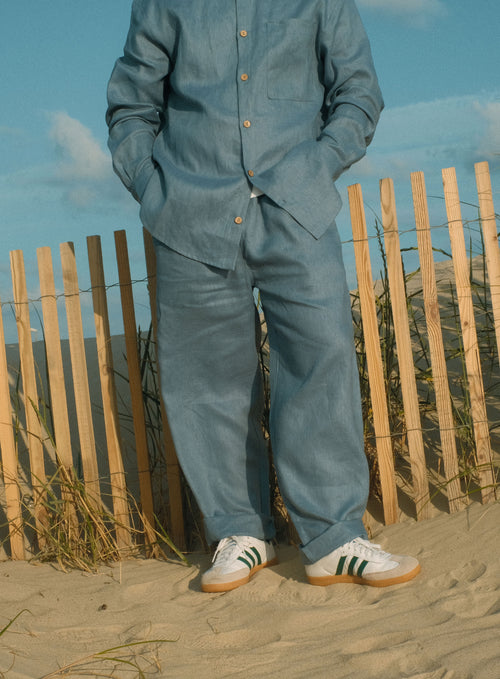 Skywashed linen trousers