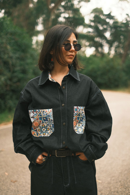 Джинсова сорочка Pattern Black