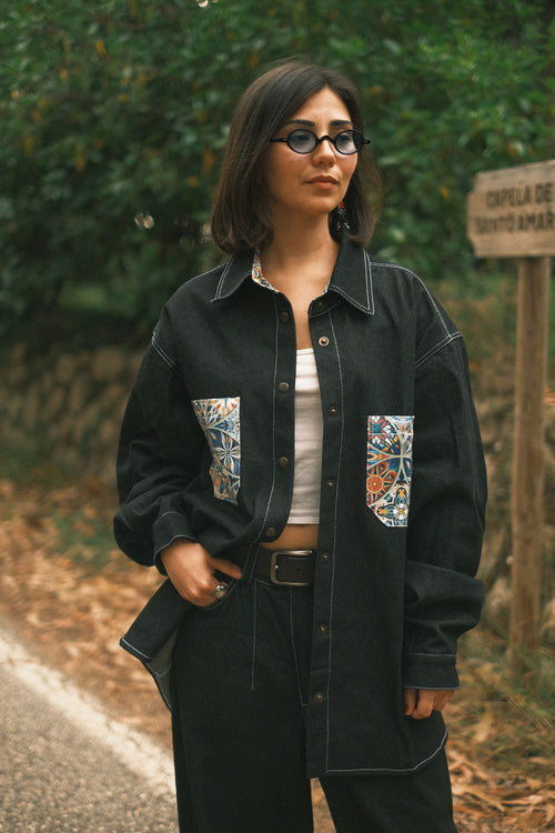 Джинсова сорочка Pattern Black