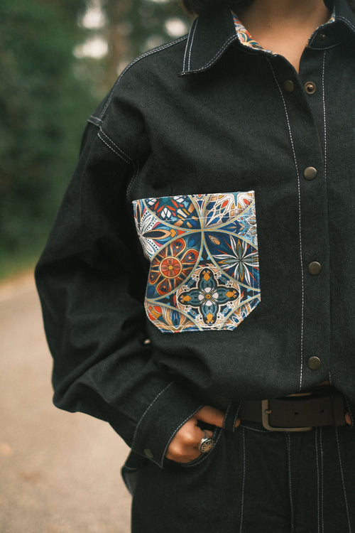 Джинсова сорочка Pattern Black