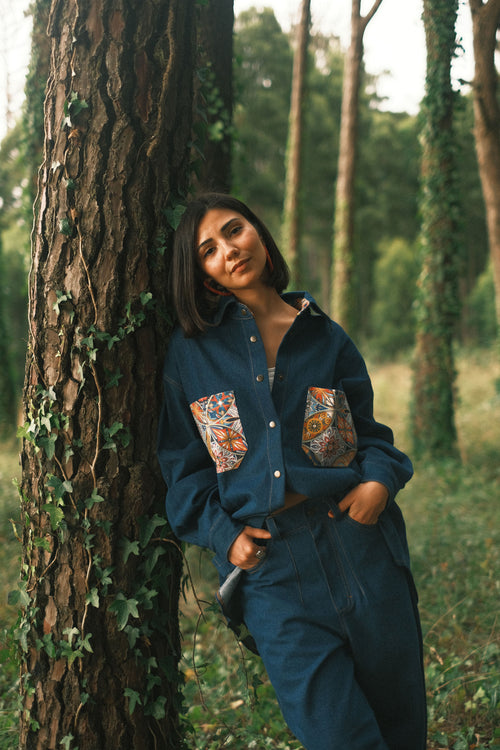 Джинсова сорочка Pattern Dark Blue
