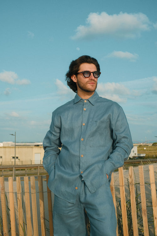 Skywashed linen shirt