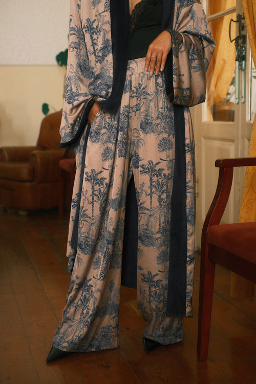 Double-sided velour kimono Pheasant