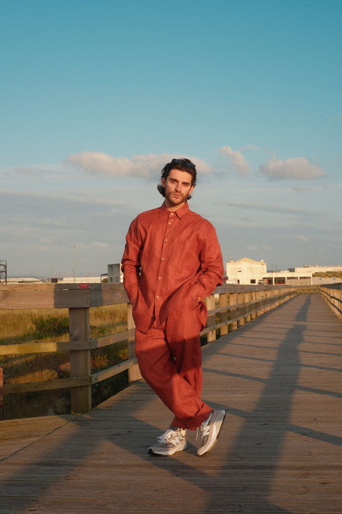 Linen Pants Burnt Orange