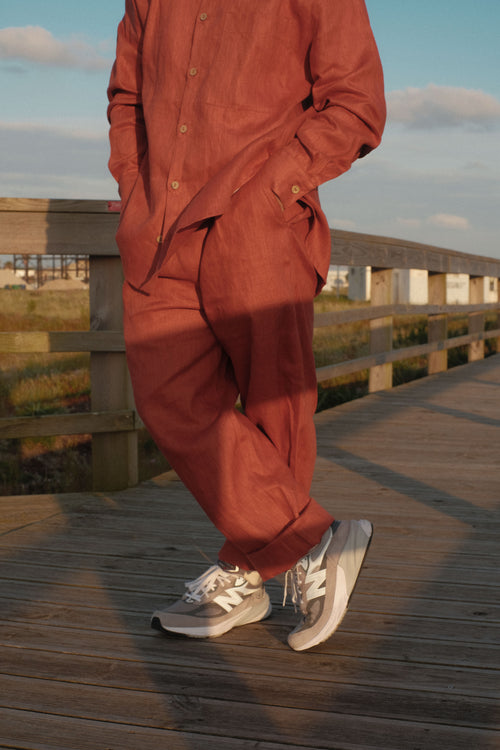 Linen Pants Burnt Orange