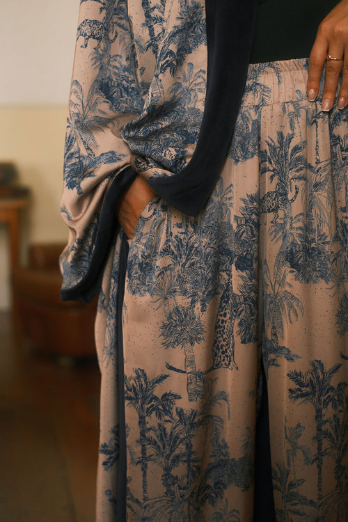 Double-sided velour kimono Pheasant