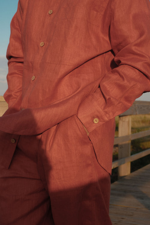 Linen Pants Burnt Orange
