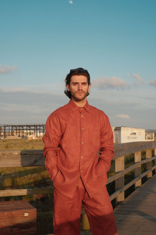 Burnt Orange Linen Shirt