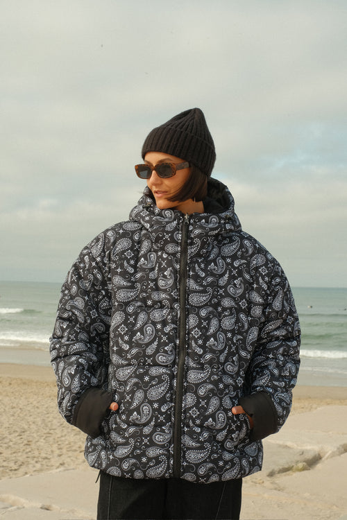 Paisley double-breasted coat