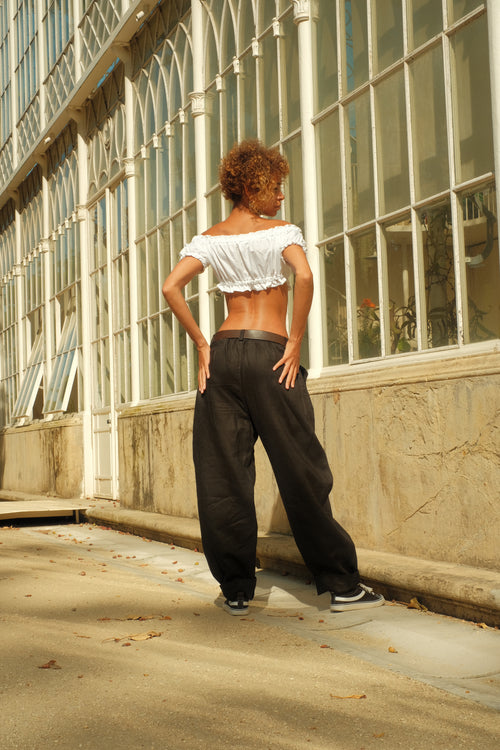 Black linen pants