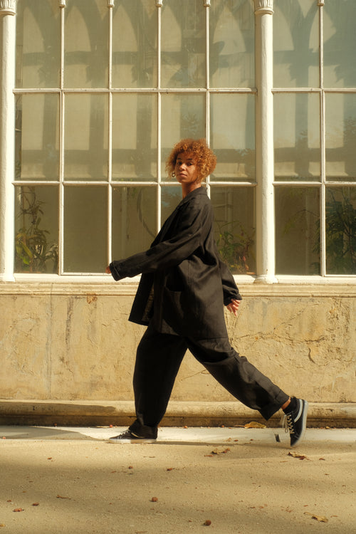 Black linen pants