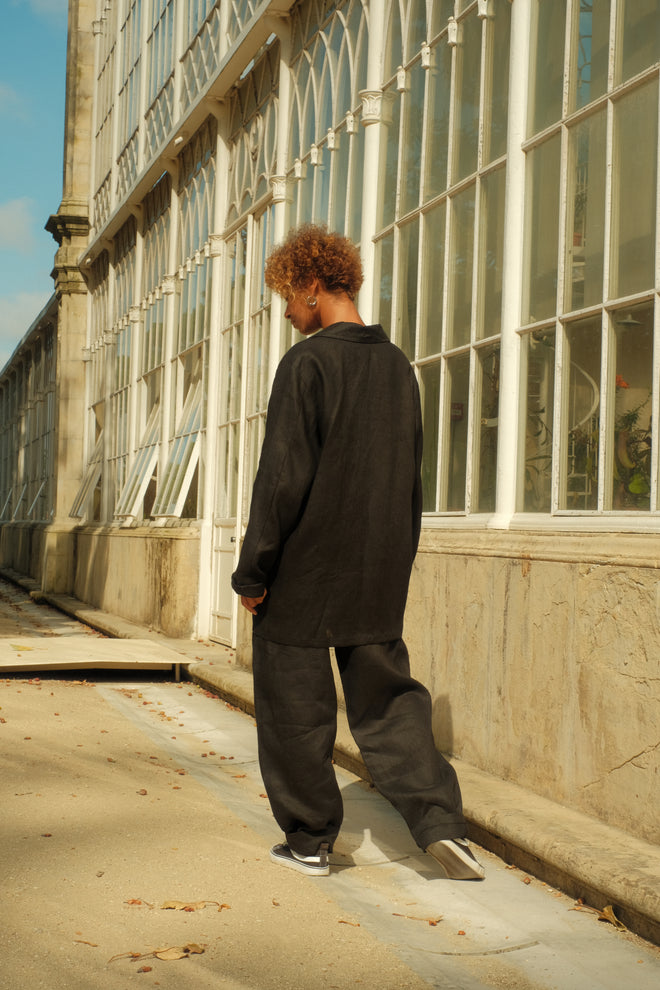 Black linen blazer