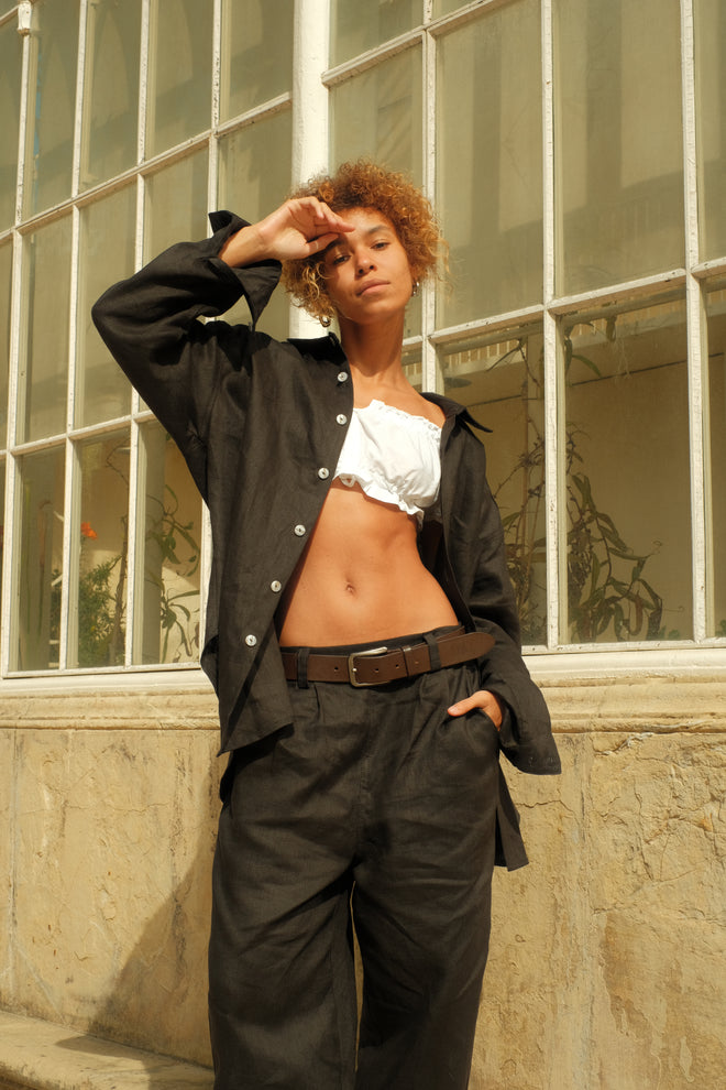 Linen shirt Black