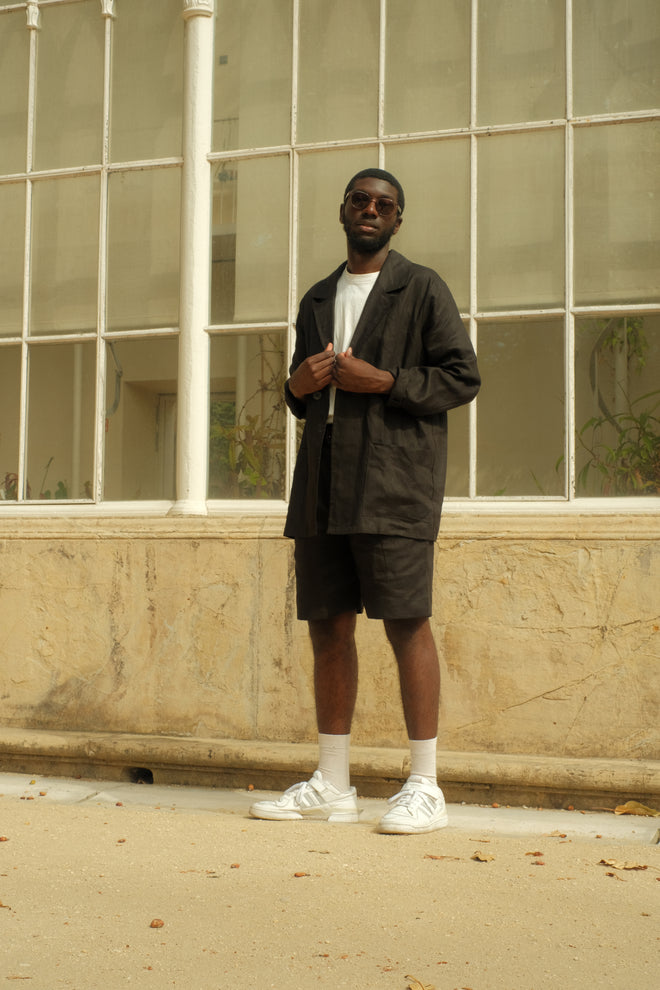 Black linen blazer