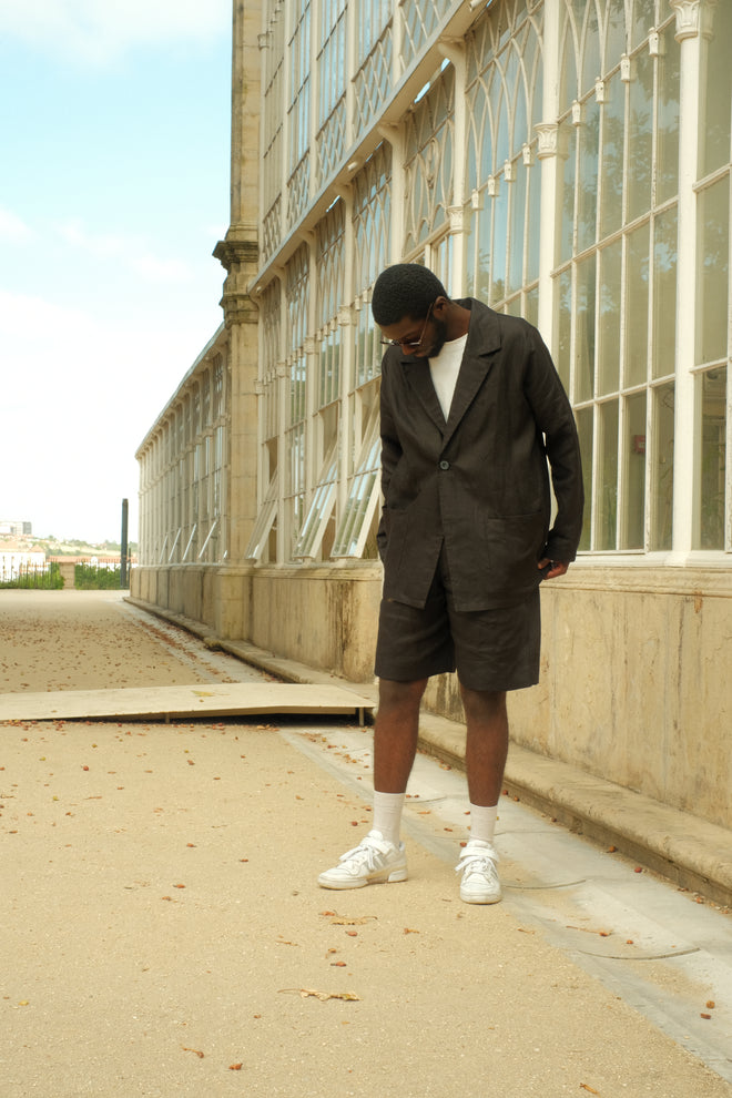 Black linen blazer