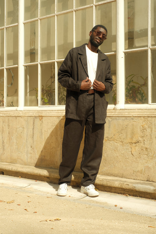 Black linen pants