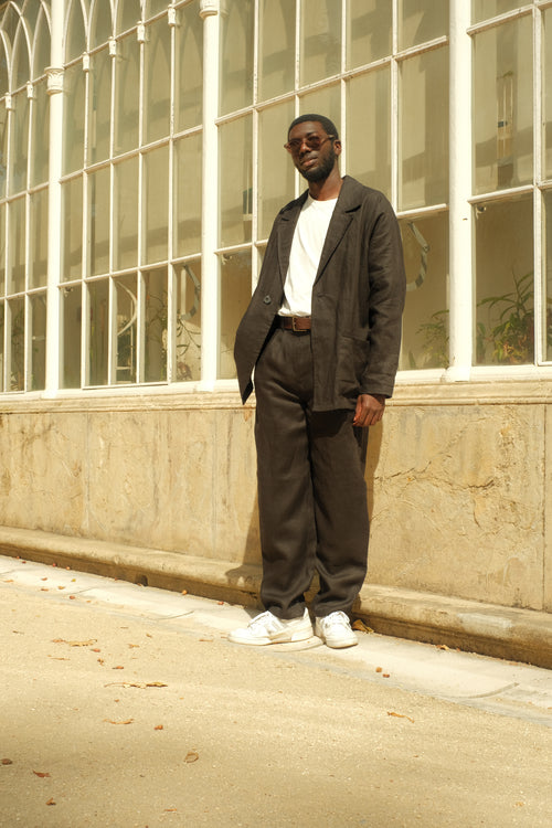 Black linen pants