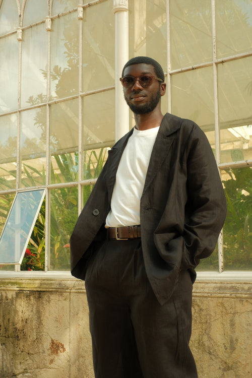 Black linen pants