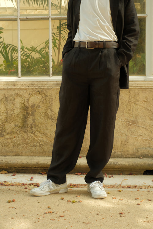 Black linen pants