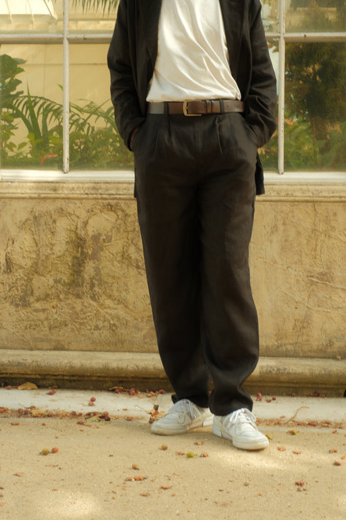 Black linen pants