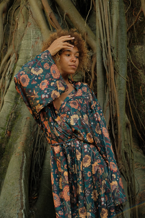 Silk kimono Southern Flower