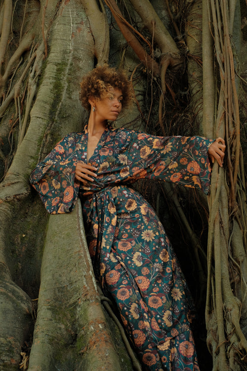 Silk kimono Southern Flower