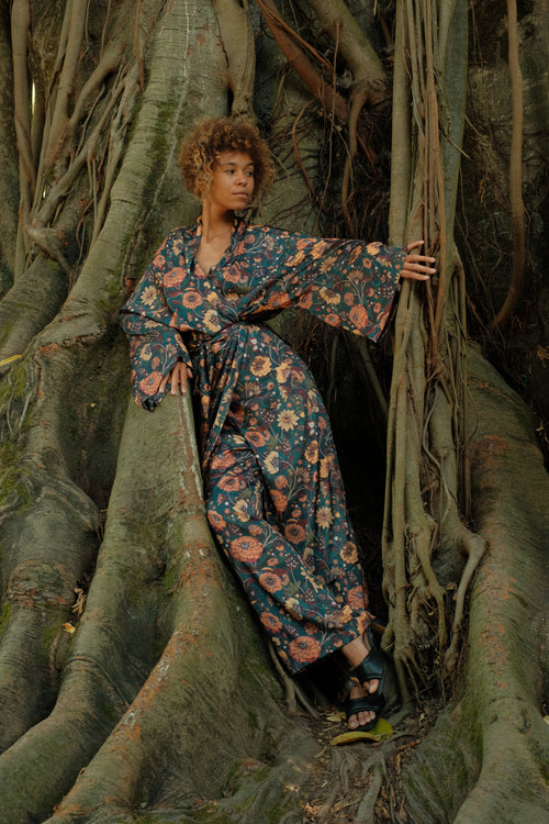 Silk pants Southern Flower