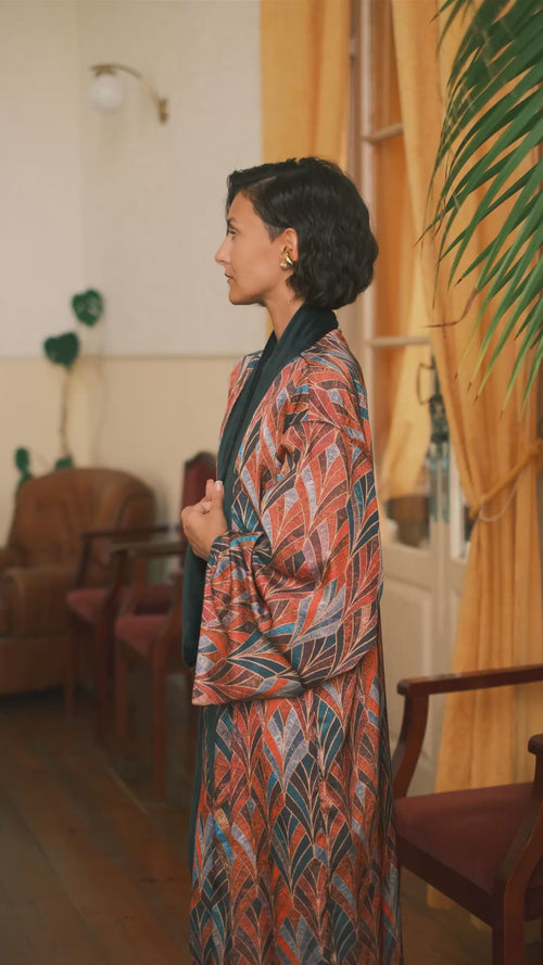 Double-sided velour kimono Boho