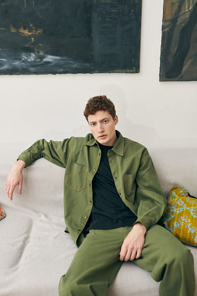 Khaki denim shirt
