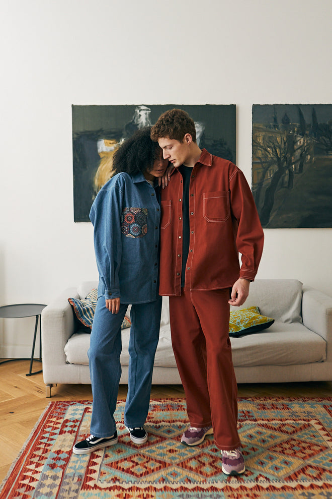 Terracotta denim shirt