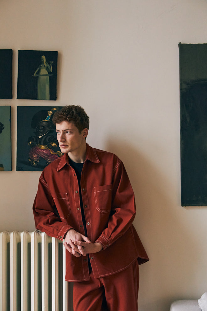 Terracotta denim shirt
