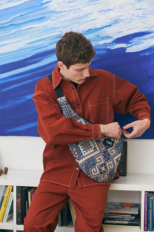 Flaner Bag Ethno Blue double-sided bag