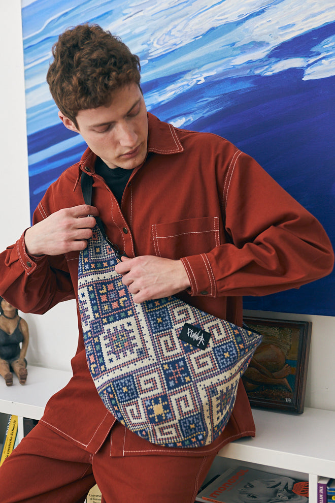Flaner Bag Ethno Blue double-sided bag