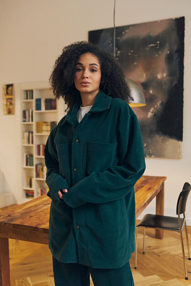 Dark Green fleece shirt