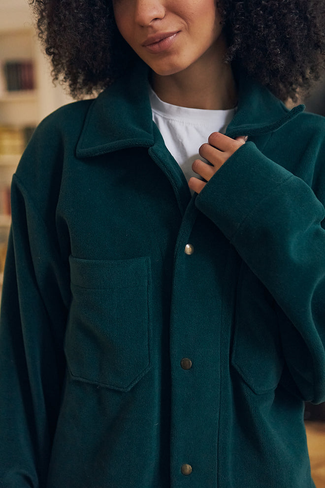 Dark Green fleece shirt