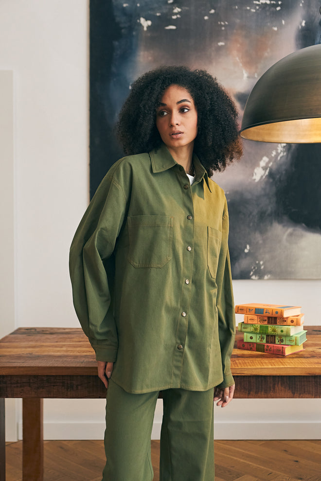 Khaki denim shirt