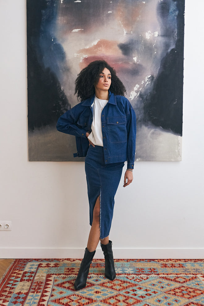 Dark Blue Denim Shirt